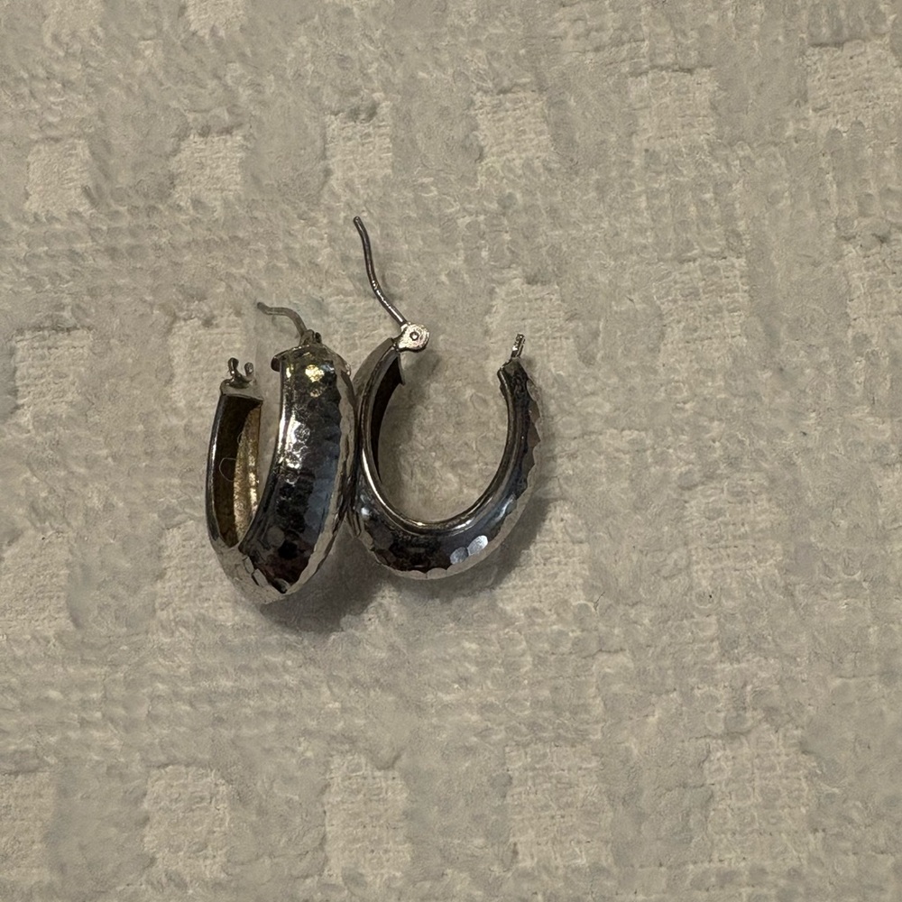 Silver Tone Hoop Earrings
